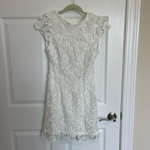 Lulu's White Floral Lace Mini Dress